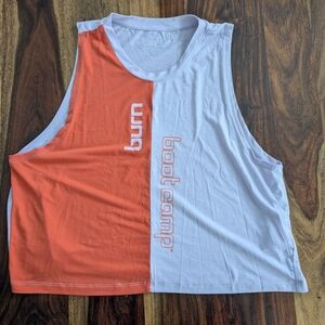 Burn Boot Camp Sleeveless Top in Orange and White